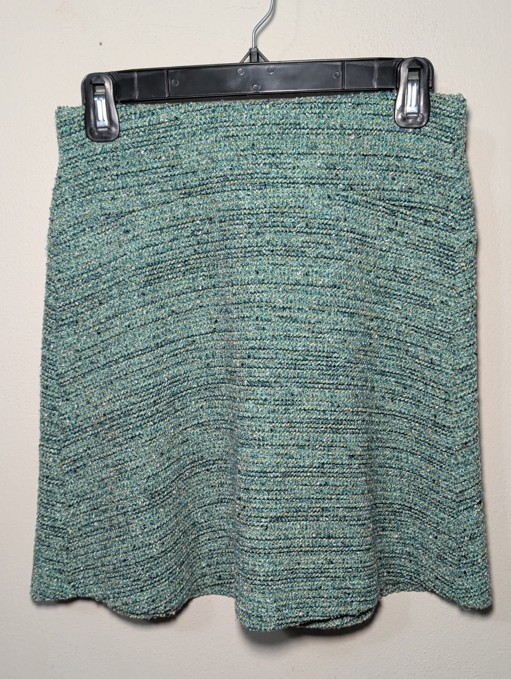 Loft Tweed A-Line Skirt Blue Green Textured Preppy Women's Size XXSP